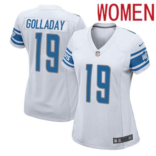 Women Detroit Lions #19 Kenny Golladay Nike White Game Player NFL Jersey
